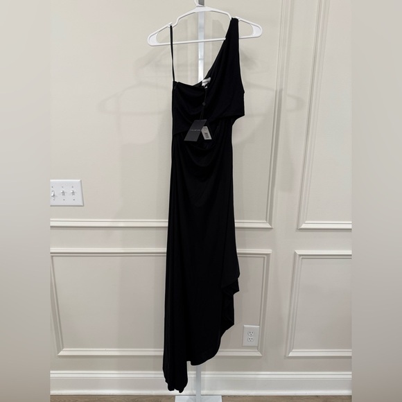 NWT sold out Halston One Shoulder Cut Out Dress - Picture 5 of 9